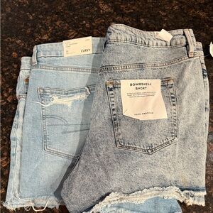 Good American Light Blue Denim Shorts